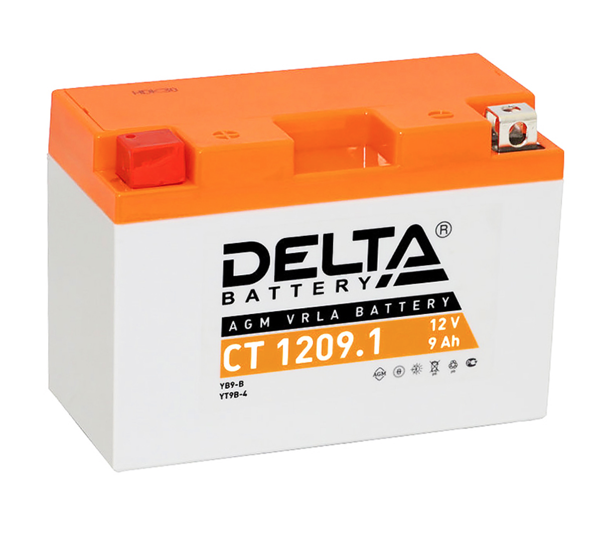 Аккумулятор Delta Battery CT1209.1 AGM 12V 9Ah 115A, Delta Battery